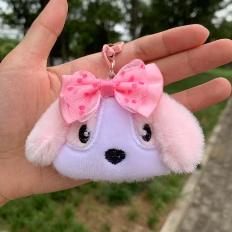 Cute Plushie Puppy Keychains Cartoon Dog Bag Charm Lovely Accessories for Women Kawaii Plush Animal Pendant Gift Key Chain