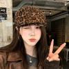 1 pezzo Y2K Moda Retrò Stampa Leopardata Cappelli Forward per Uomo e Donna Ombrellino da Sole da Esterno Nicchia Strada Ins Tendenza Cappello Piatto da Giornalaio