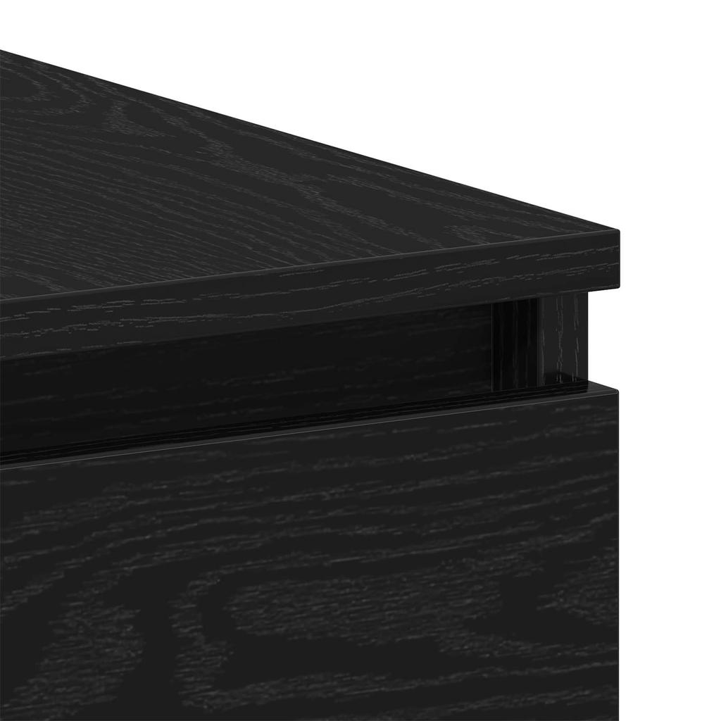 Desk with Storage Black Oak Effect 140 X 50 X 76 Cm