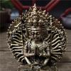 Bronzová barva Tisícruký Guan Yin Buddha Socha Ornamenty Pryskyřice Čínská Kwan Yin Buddha Socha Figurky Domácí dekorace
