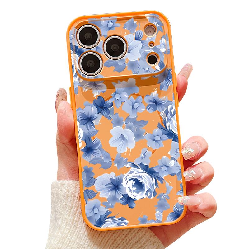 Blue Rose Flowers Pattern Case For iPhone 17 Pro Max Magnetic For Magsafe Skin Feeling Cover For iPhone 16 15 14 13 Pro Max