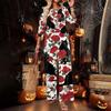 Women's Casual Two Piece Outfit Round Neck Loose Fit 3/4 Sleeve Top and Pants Set for Everyday Wear