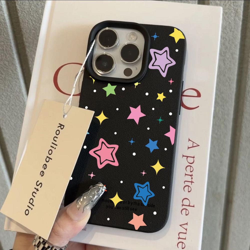 HOT Cool Trendy Stars Lichee leather pattern Phone Case For Samsung S26 S25 S24 S23 S22 S21 S20 S10 Plus FE Ultra 4G 5G Cover