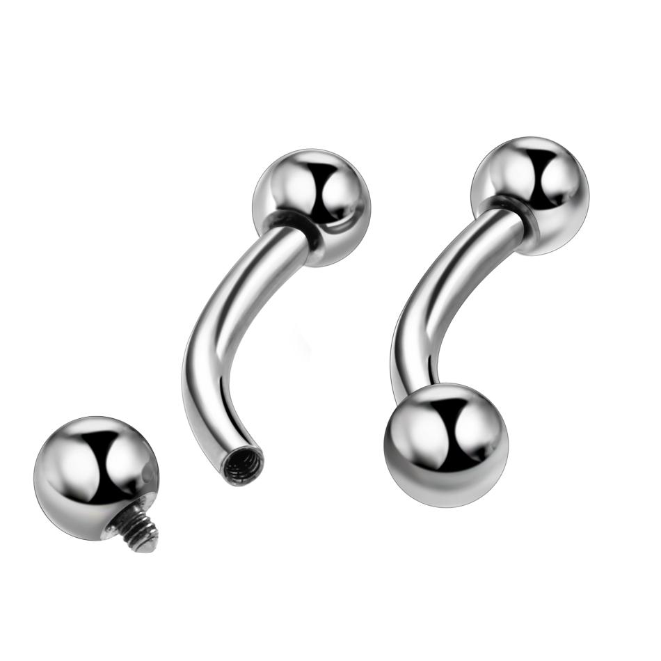 1PC Titanium Eyebrow Piercings Curved Banana Internally Threaded Jewelry Belly Button Navel Earring Lip Tongue Pircings 14G 16G