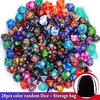 28Pcs Polyhedral DND Dice Set with Black Drawstring Pouch Color-Coded Faces RPG D&D Tabletop Game Accessories Christmas ZSY