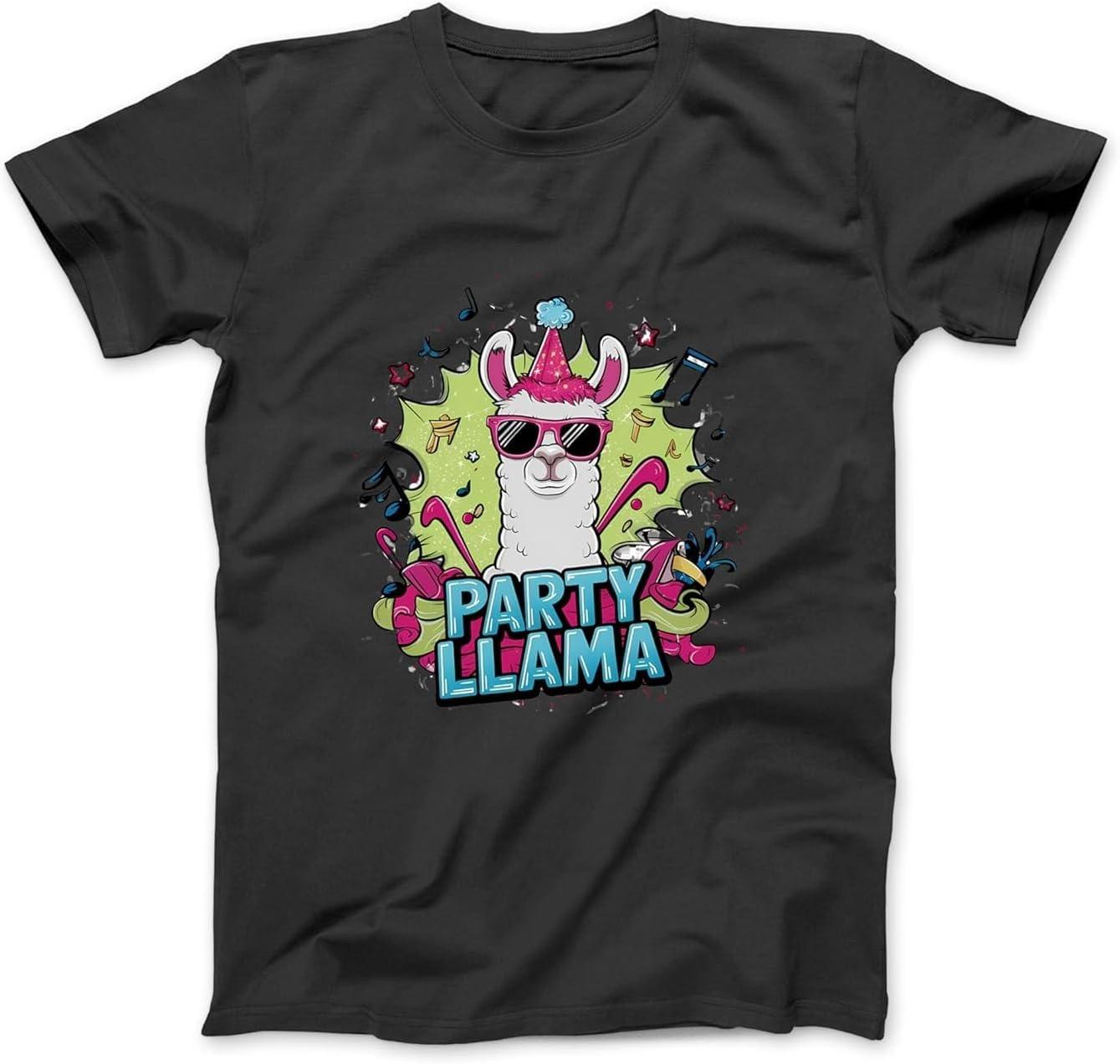 

Party Llama Quirky Graphic Cool Graffiti Urban Art Street Long Sleeve T-Shirt Sweatshirt Hoodie for Men Women Kids Made in Canada Black XXXXXL чорний