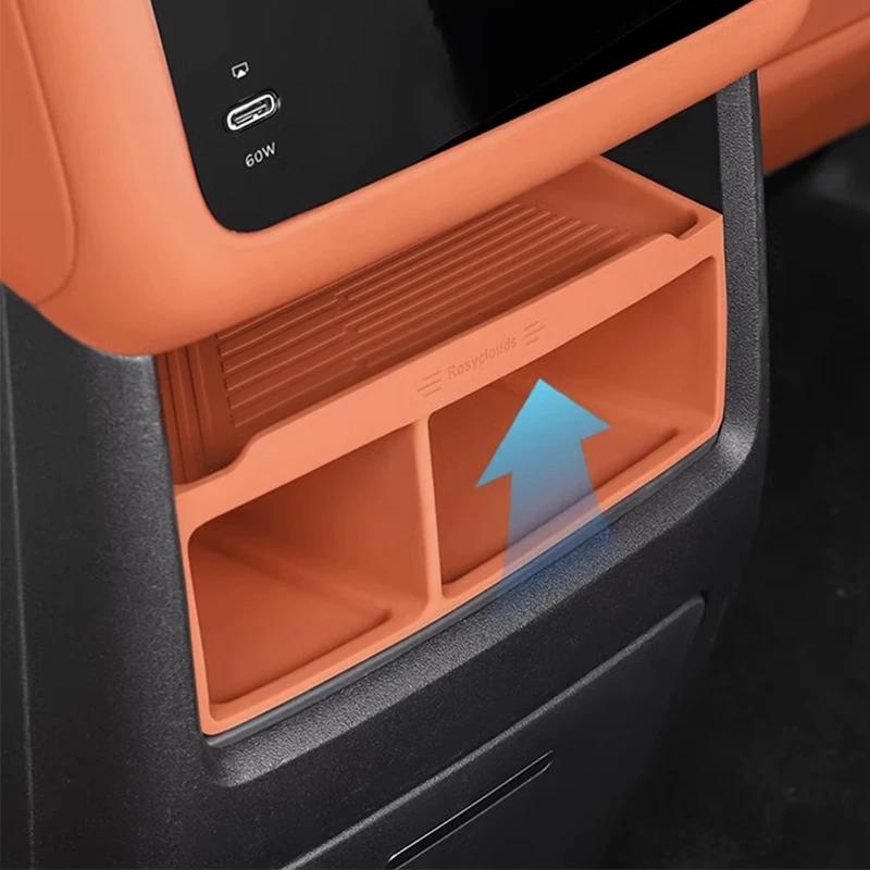 For Leading Ideal LiXiang 2023 2024 L6 L7 L8 Rear Air Outlet Silicone Storage Box Interior Accessories