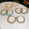 Silver Needle Retro Metal Zircon Circle Geometric Earrings, Ins Light Luxury Niche High Sense Fashion Earrings for Women