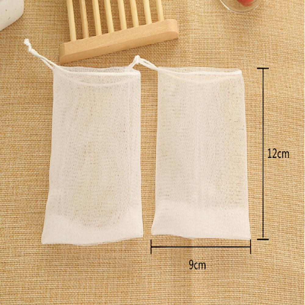 Mesh Foaming Soap Bags Facial Cleanser Foam Bag Drawstring Shower Bubble Foam Net Bath Body Washing Household Cleaning Supplies