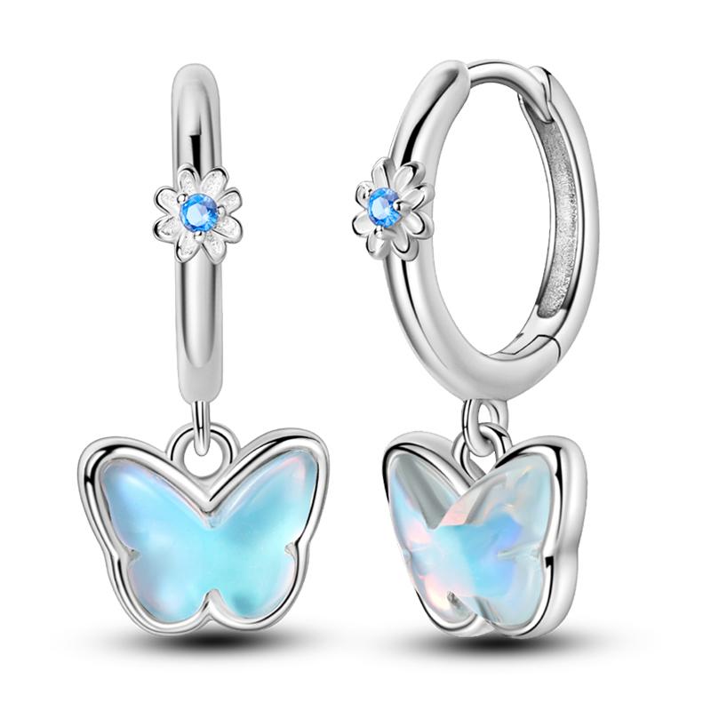 Women's 925 Silver Teddy Bear Rabbit Donut Pink Theme Sweet Romantic Priginal Design Earrings Engagement Party Exquisite Jewelry