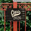 2D platt, 1 st Klass 2026 Aluminiumskylt 8x12 tum - Vintage Amerikansk flaggdesign, Patriotisk studentdekor, Gåva till high school/college-studenter