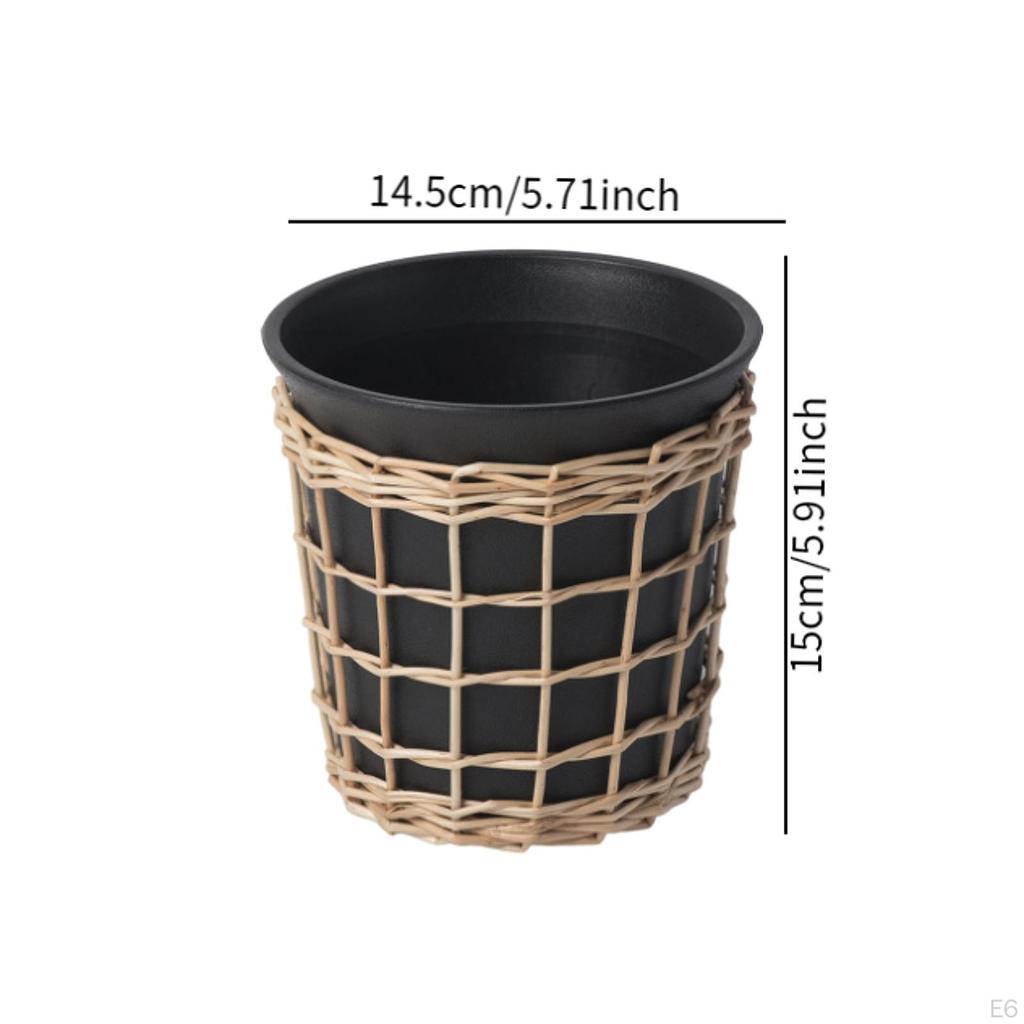 Handmade Woven Pot with Drainage for Indoor Plants Office Decoration