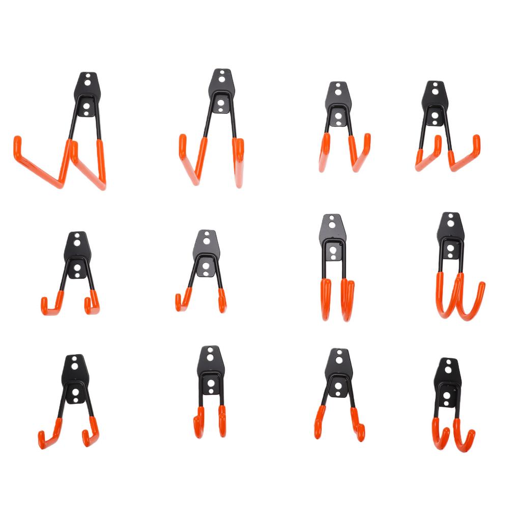 12pcs Wall Hooks Electric Hose Storage Tool Wall Mounted Strong Load Bearing Perforated Hook for Garage Courtyard