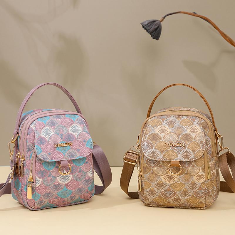 Dámská taška přes rameno s potiskem Dámská vícevrstvá taška Taška na mobilní telefon Small Square Bag Small Hadnbag