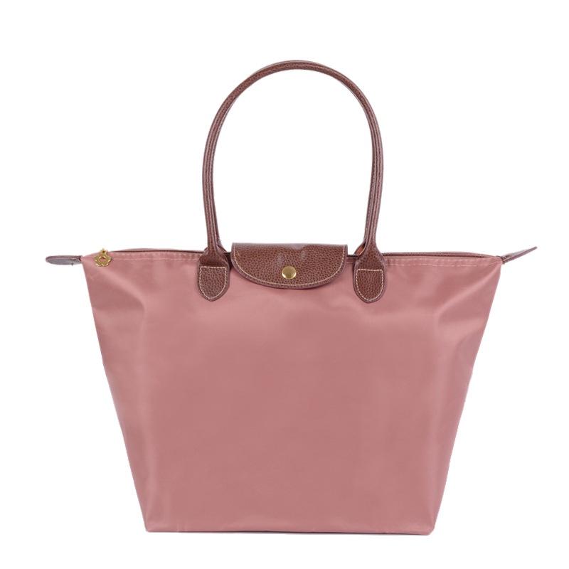 Borsa a tracolla pieghevole in nylon da donna, impermeabile e pratica, borsa portaoggetti per sport, fitness, shopping e regali, colore Rosso Vino, Rosso, Viola
