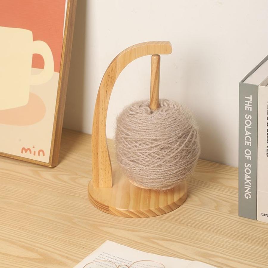 Fából készült fonaltartó fonó kötőeszközök horgolt fonaltartó Forgó mágneses cérna orsó gyapjúgolyó tekercselő forgó fonó