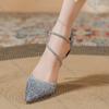 Fashion Comemore Gradient Colour Sequins High-heeled Women Shoes Temperament Crystal Wedding Banquet Pumps Sexy Stiletto Heels Women