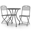 3 Piece Garden Dining Set Expanded Metal Mesh Anthracite Grey