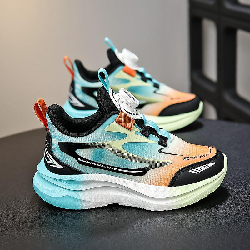 Boys Shoes Sneakers 2025 Autumn New Children's Basketball Shoes Students Older Boys Running Lightweight Knob Buckle
