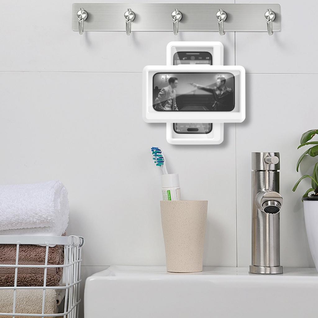 Waterproof Cell Phone Shower Holder 360° Rotating Bathroom Gadgets Adjustable Angle Wall Mount Bracket