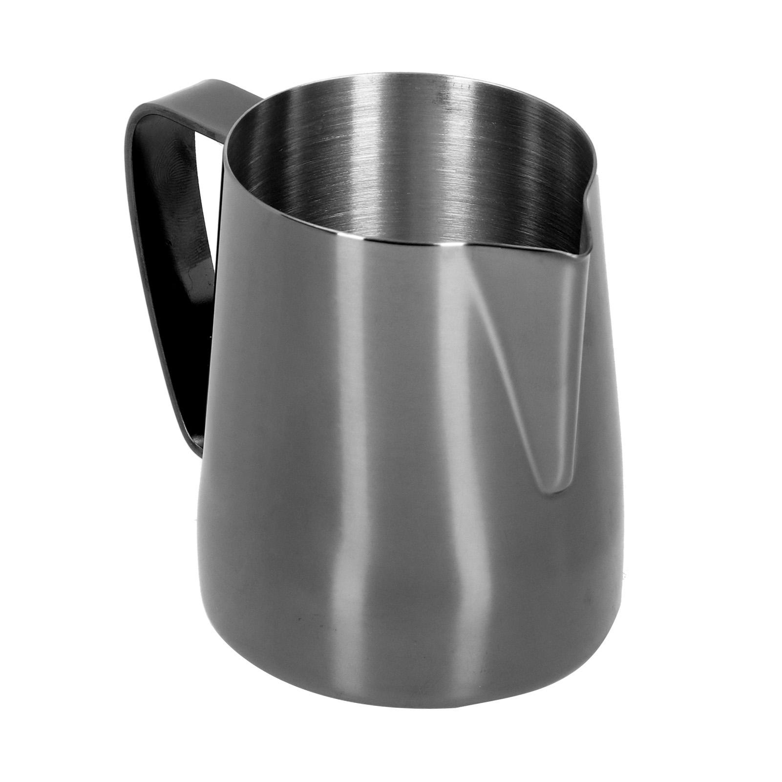 

MultiPurpose Coffee Frothing Cup Stainless Steel Pointed Mouth Milk Froth Mug for Home(Black 600ml)