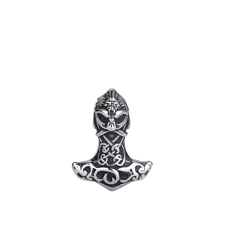 Vikings Thor Hammer Pendant Stainless Steel Mjolnir Necklace Nordic Rune Vegvisir Jewelry Popular Norse Scandinavian