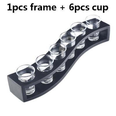

Lead Free Glass 6 PCS Bullets Cup Shot Thick Bottom Swallow A Cup Suit Bar Drinking Utensils Suit With Wine Glasse Frame Barware