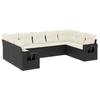 VidaXL Salon de Jardin avec Coussins 9 pcs, Canapés de Terrasse, Ensemble de Meubles de Patio, Mobilier d'Extérieur, Noir 3220595