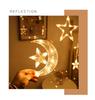 Remote-Control Star & Moon LED Curtain Lights - Colorful Decorative Lights for Christmas & Outdoor Festivities