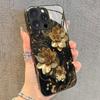Gouden Lotusbloem Patroon Gehard Glas Telefoonhoesje Voor iPhone 11 12 13 14 15 16 17 Pro Max 16E 17Air 7 8 Plus XR XS X Cover