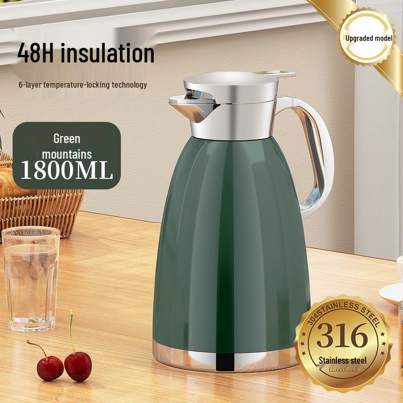 Stainless Steel Insulated Water Kettle - 316 Large Capacity Thermos Flask for Hot Water & Tea.