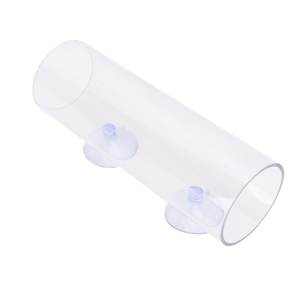 Betta Fish Tunnel Transparent Hollow Betta Fish Tube with Suction Cup for Resting Fish Accessories