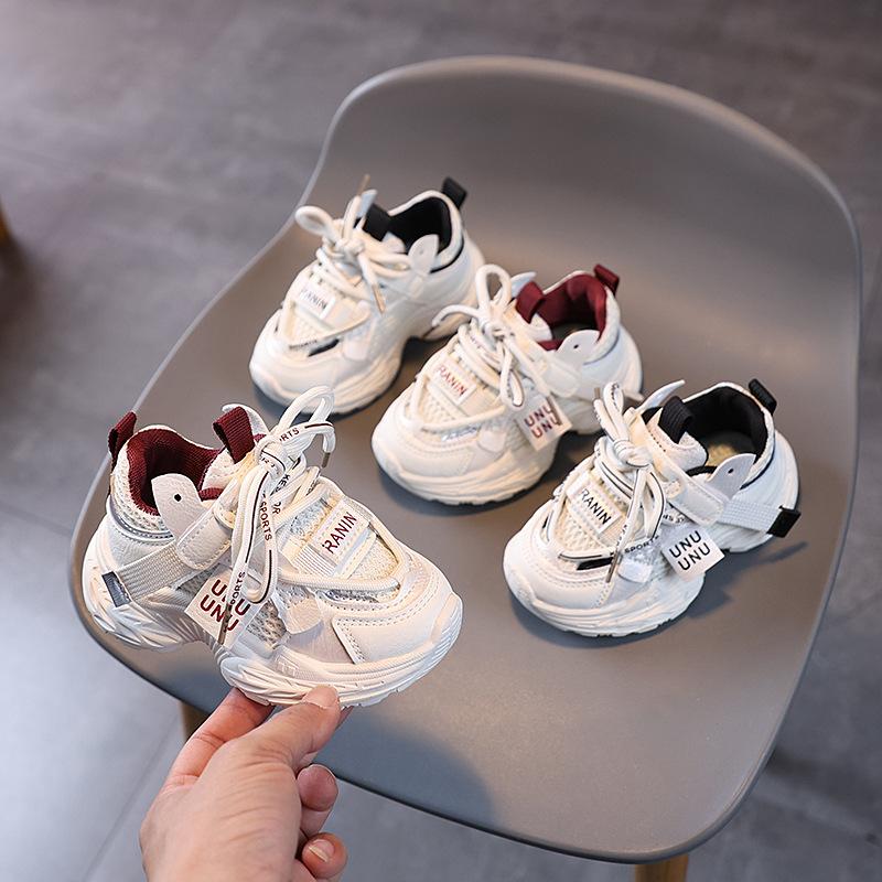 Spring Autumn Kids Mesh Dad Shoes Soft Sole Casual Sneakers For Boys Girls Breathable Lightweight Running Trainers
