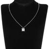Ladies' Simple Square Pendant Necklace, Square Synthetic Zircon Inlay, Elegant Jewelry for Daily Wear Collarbone Chain, Birthday Gift
