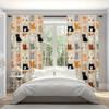 Cartoon Cat Printed Curtains Christmas Decorations Bedroom Living Room Home Decoration Curtain Made Of Polyester Washable Sitting Ready