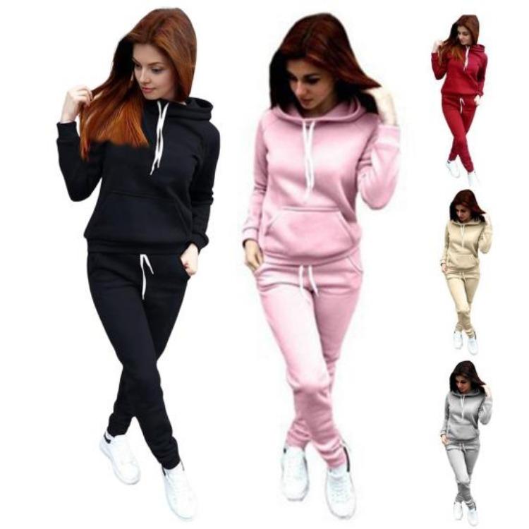 Women Long Sleeve Pullover Hoodie and Jogger Pants Set 2 Piece Outfits Casual Tracksuit Lounge Wear Fall Sweatshirts