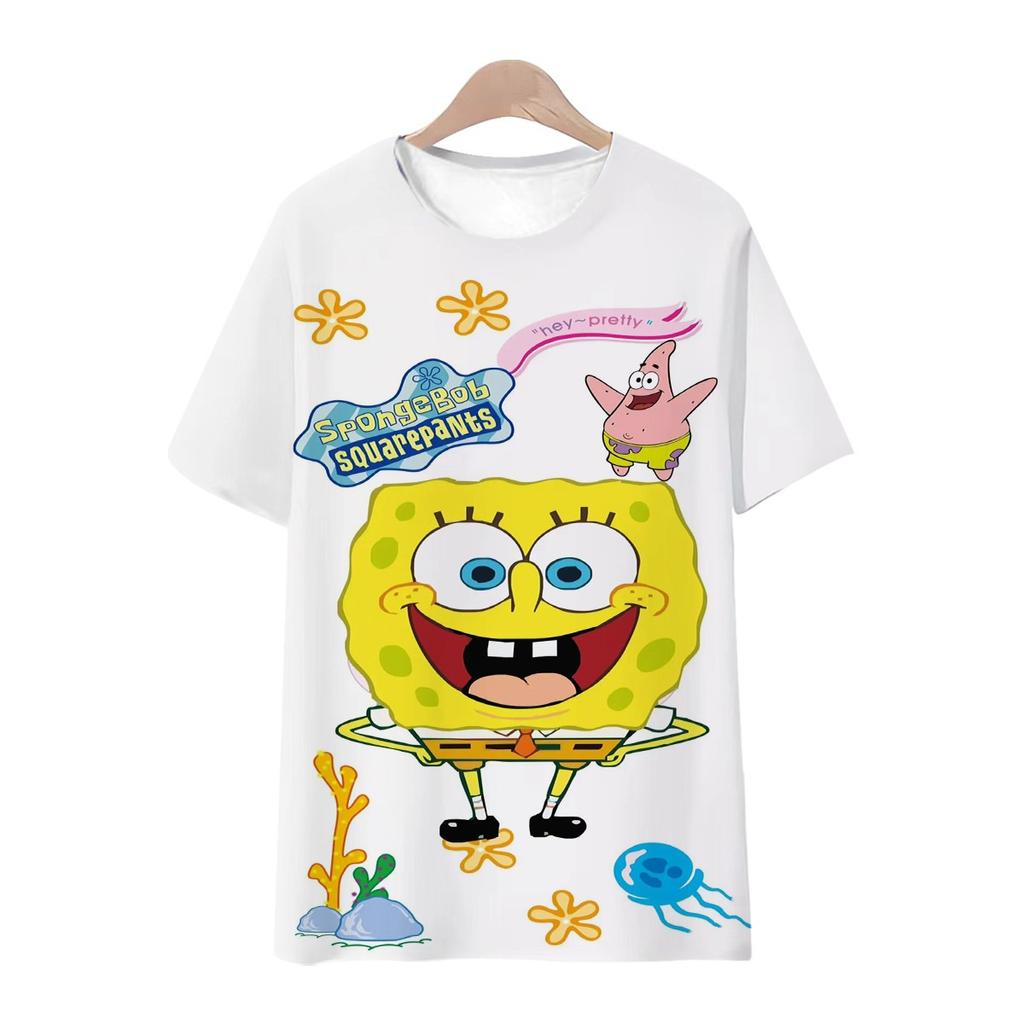 Spongebob Squarepants Big Star 3d Printed Trendy Fashion Personalized Cartoon Childrens Parent Child Tshirt