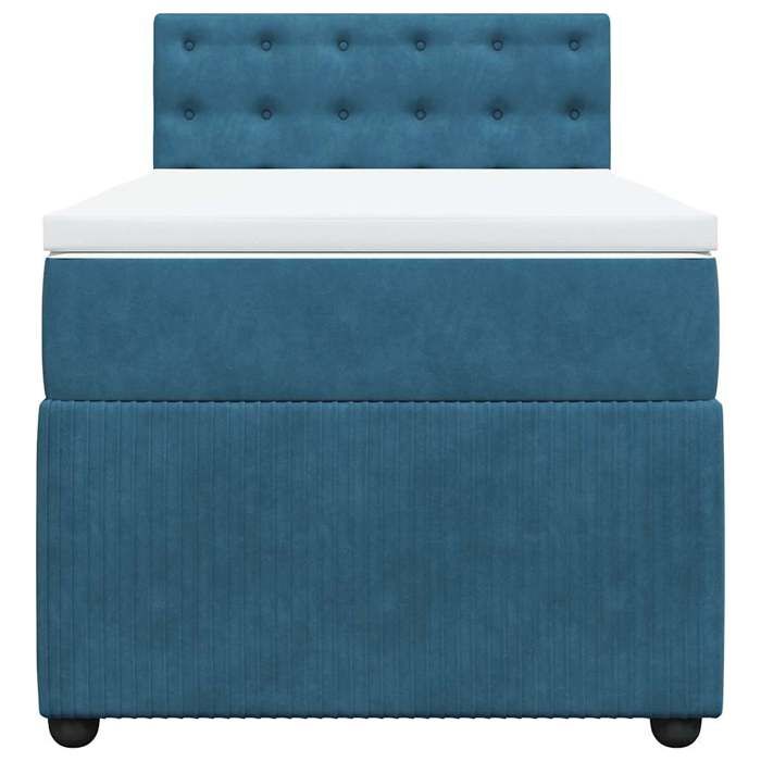 Maison Exclusive - Sommier à lattes de lit avec matelas bleu 90x200 cm velours