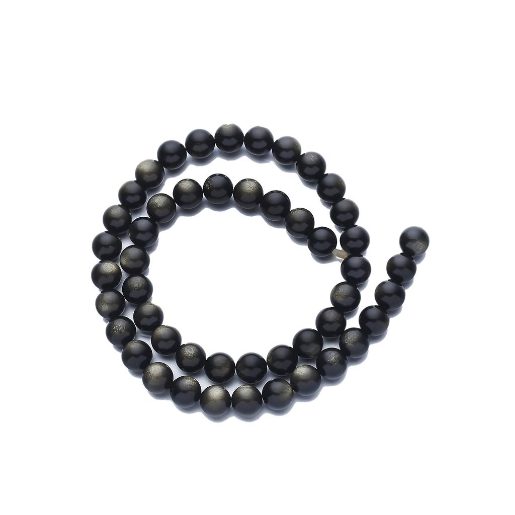 Natural Crystal Obsidian High-Quality Bracelet, Handmade Jewelry Accessories, Loose Bead Material, Long String Bracelet.