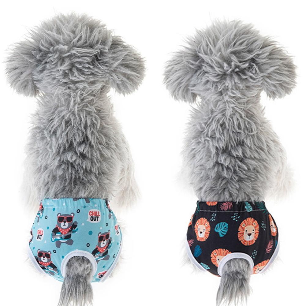Dog Physiological Pant Puppy Panties Cartoon Print Leakproof Dog Menstrual Pants Breathable Pet Diaper Portable Pet Supplies