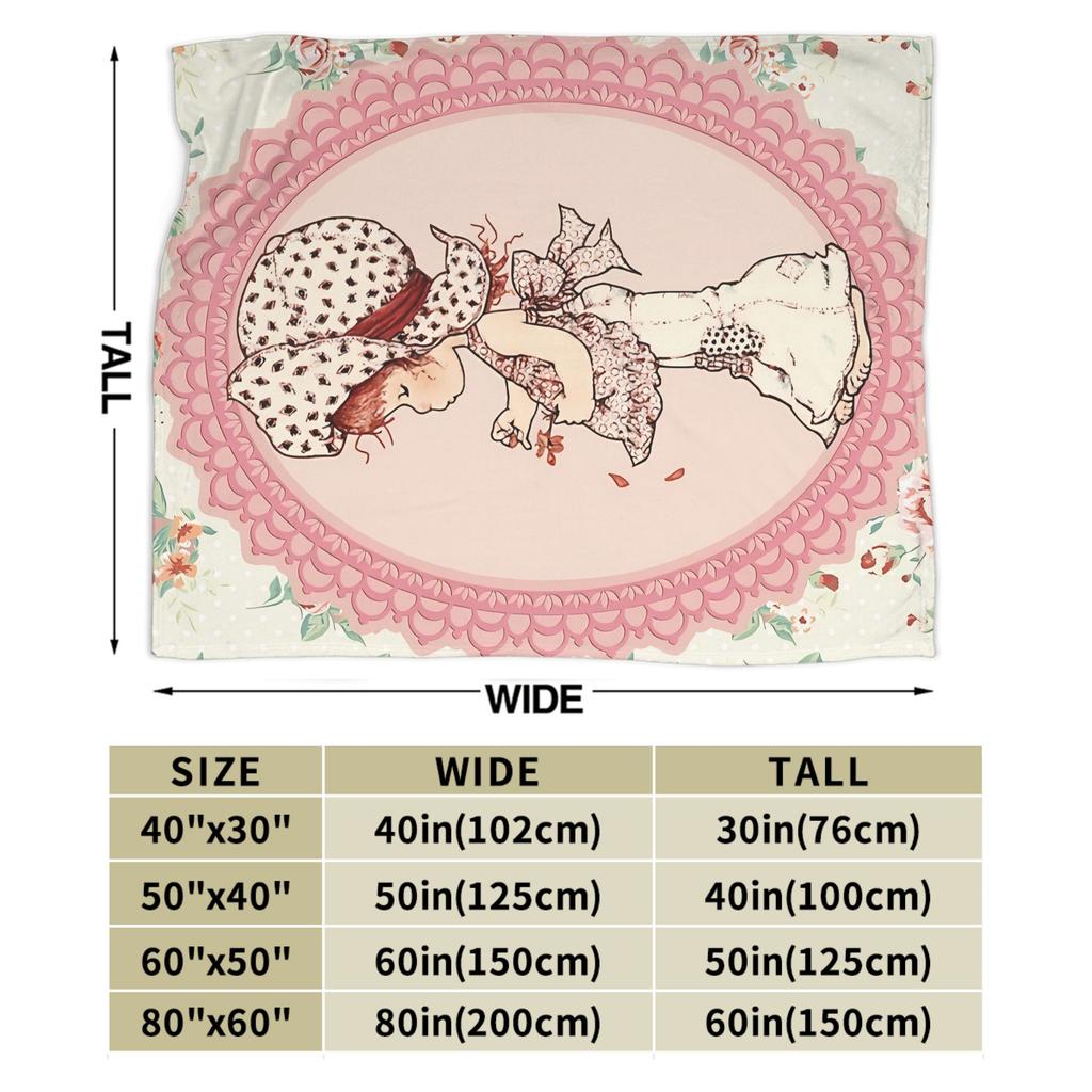 Girl Sarah Kay with Flower Blanket Quality Super Warm Throw Blanket Spring Decorative Bedroom Aesthetic Bedspread