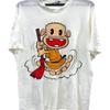 Vintage 90s Tensai Bakabon T-Shirt Rerere No Ojisan Custom Papa Tag Japan Anime Promo Graphic Tee Fujio Akatsuka White Cotton Shirt Size L