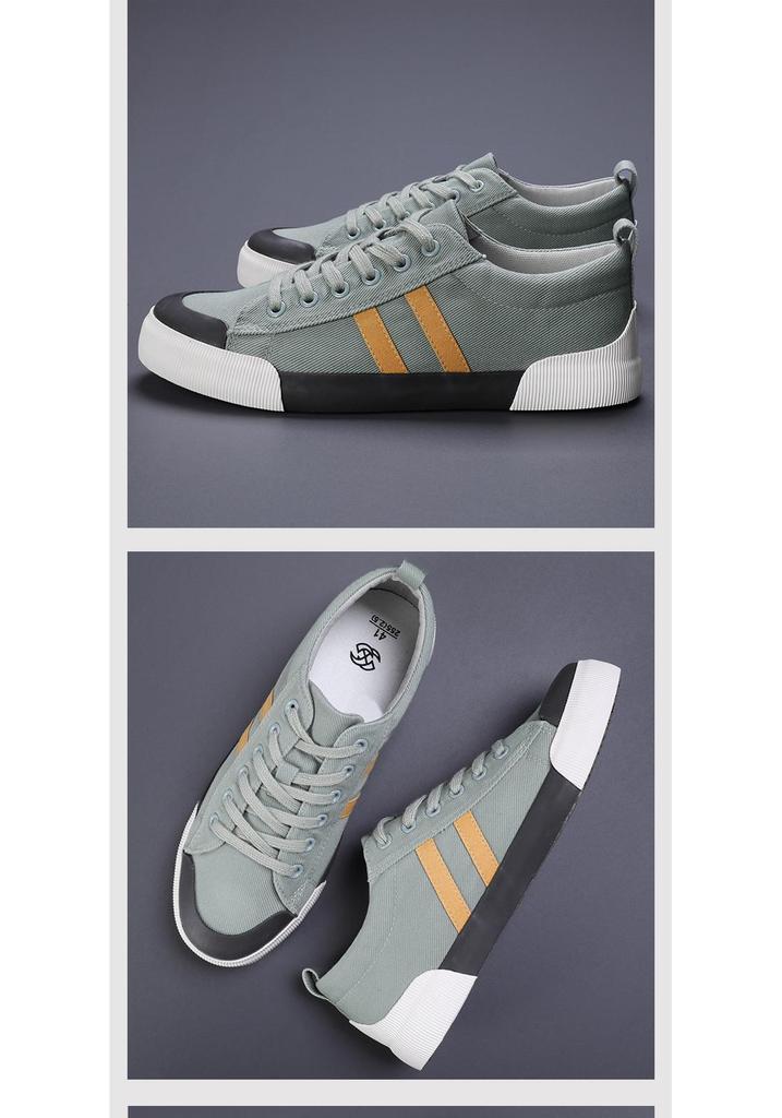2026 Spring Men's Trendy Korean-Style Casual Canvas Shoes - Versatile & Comfortable Flat Bottom Sneakers