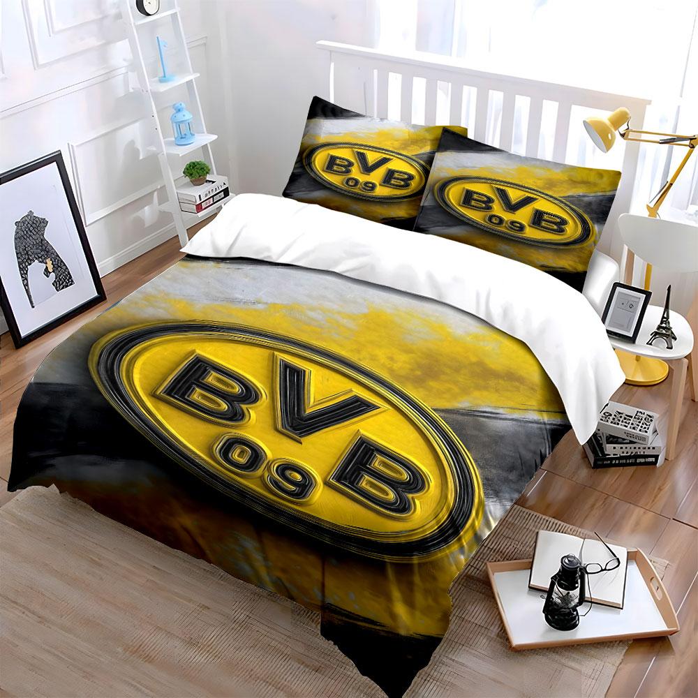Yellow "BVB 09" Emblem. Bedding Sets Duvet Cover Sets Duvet Covers Pillowcases(1*Duvet Cover 2*Pillowcases Without Duvet Insert)
