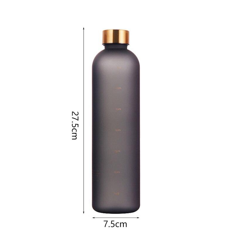 1l láhev s ukazatelem času 32 OZ motivační opakovaně použitelné fitness sporty venku cestování nepropustný matný plast bez BPA
