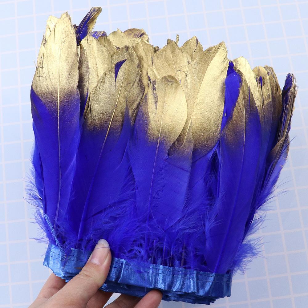 1 Meter Soaked Goose Feather Decorative Ribbon Natural Swan Feather Decorative Wedding Dress Feather Dyeing 15-20Cm