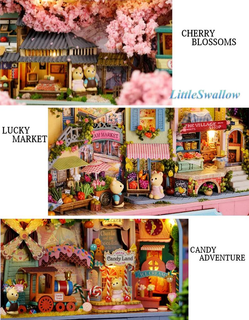 Little Swallow Miniature Handmade Kit Dollhouse Toy DIY Hobby Gift Box Tin (Lucky Market)