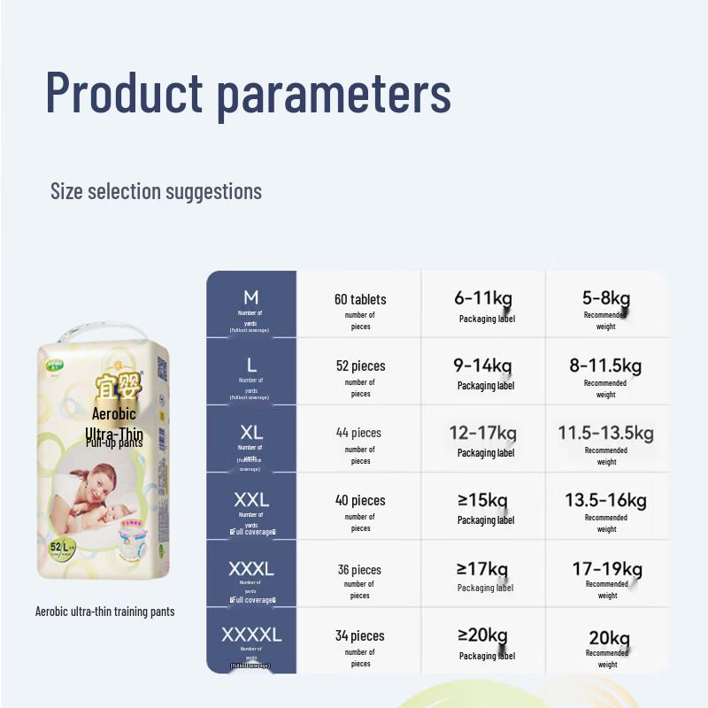 Yiying Oxygen Ultra-Thin Baby Pull-Up Diapers