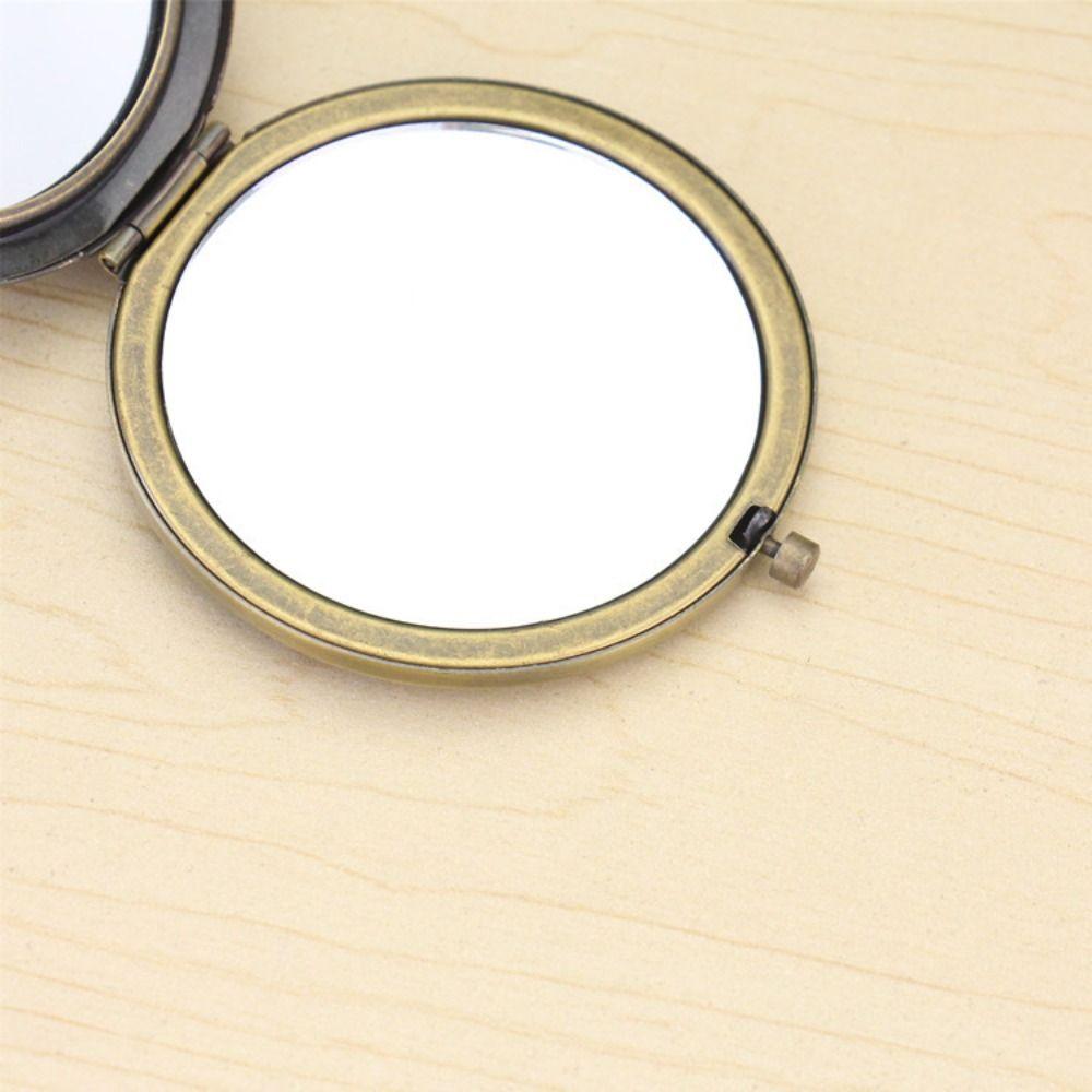 Mini Vintage Hohl Make-up Spiegel Klappbarer Runder Make-up Spiegel Klappbarer Taschenspiegel Student