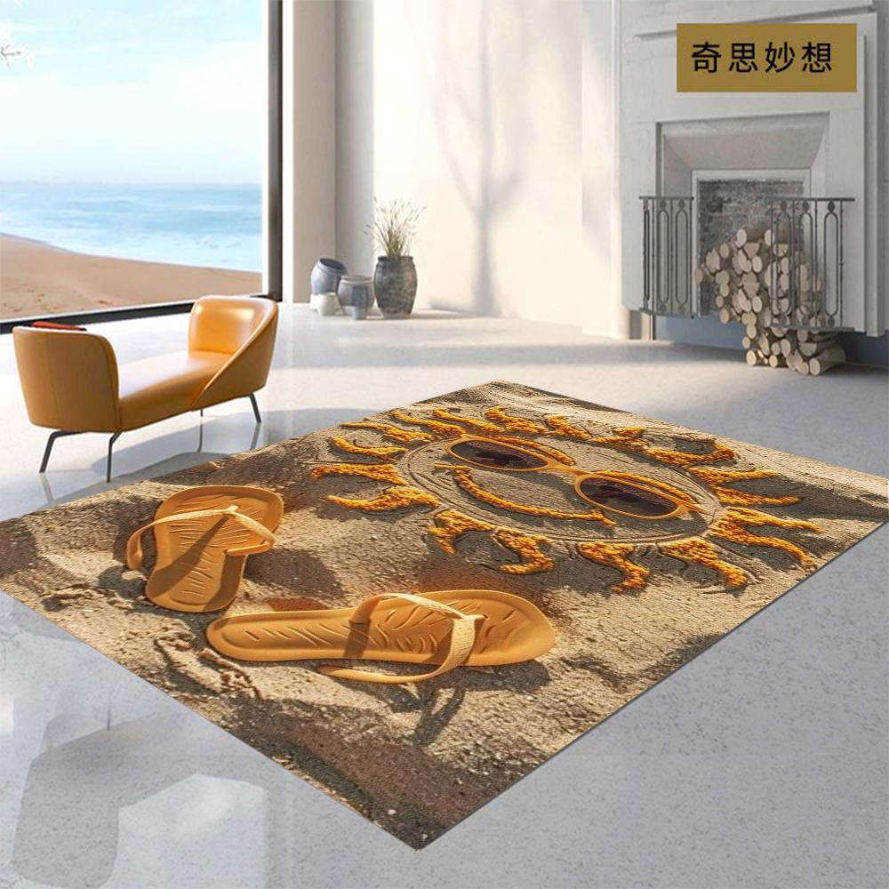 Starfish Beach Shell Sea Star Sand Carpet Rug for Living Room Bedroom Home Sofa Decoration Kids Play Non-slip Floor Mat